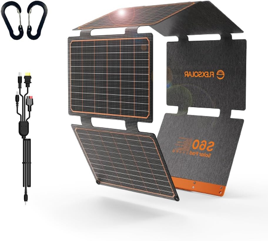 60W Portable Solar Charger, Waterproof, Fast Charging for Camping & Power Banks