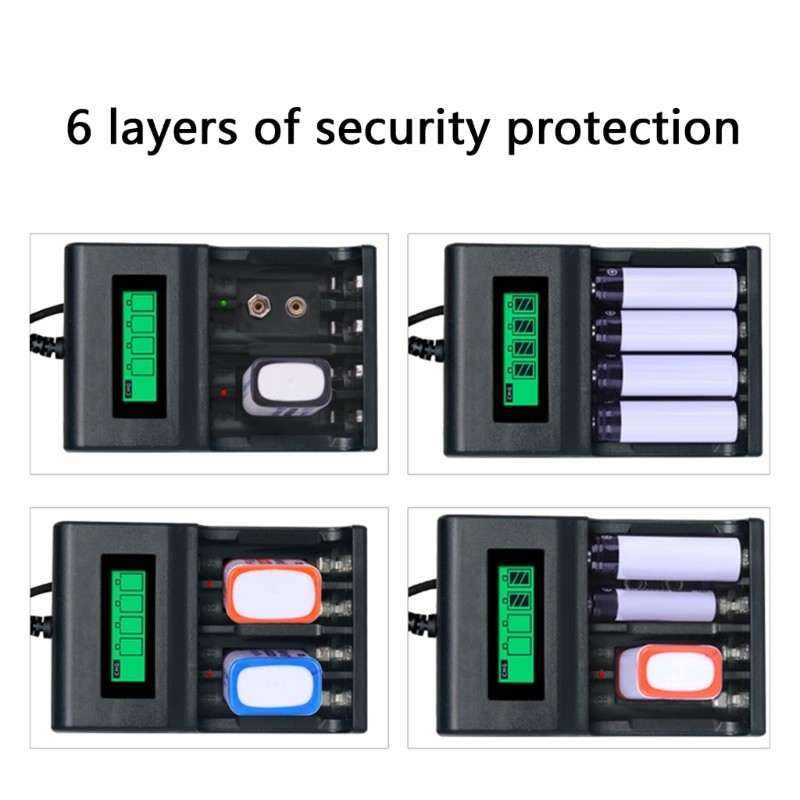 Travel Friendly 4Slot Charger for 2A/3A Rechargeable Batteries Power Supply