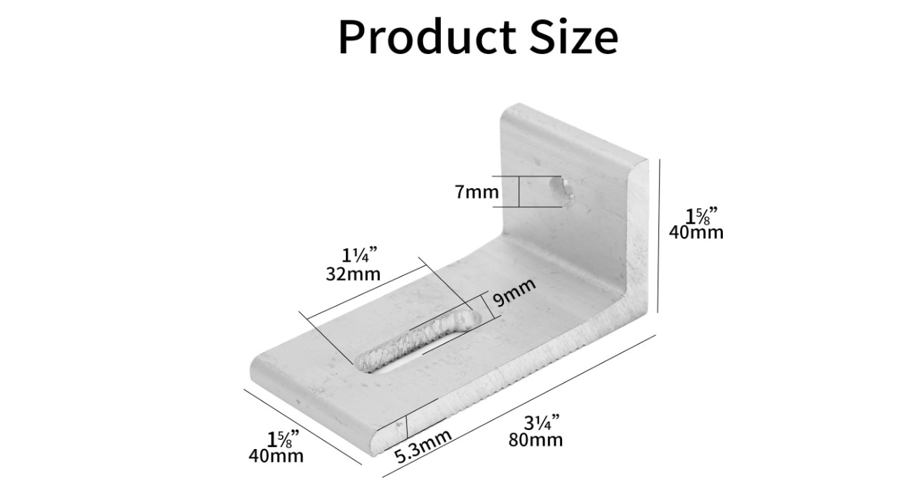 10Pcs L Foot Solar Mount, Aluminum Alloy Photovoltaic Panel Mounting Bracket USA