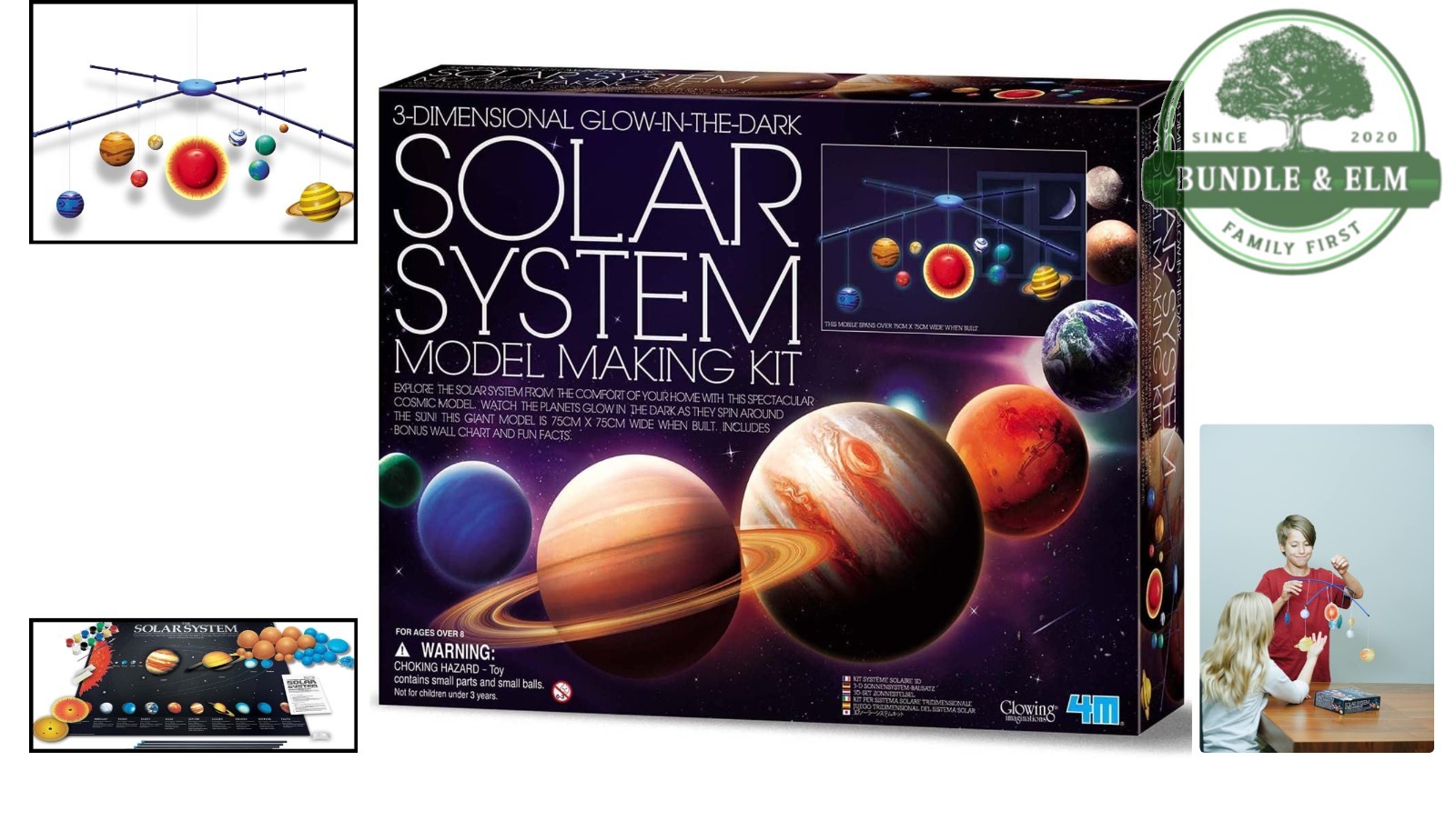 3D Glow-in-the-Dark Solar System Mobile Kit for Kids – DIY Educational Craft