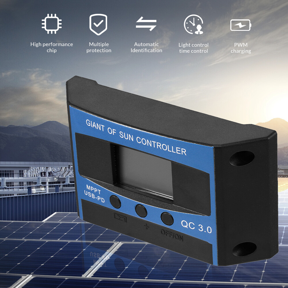 60A/100A 12V/24V/36V/48V MPPT Solar Panel PV Regulator Charge Controller LCD USB