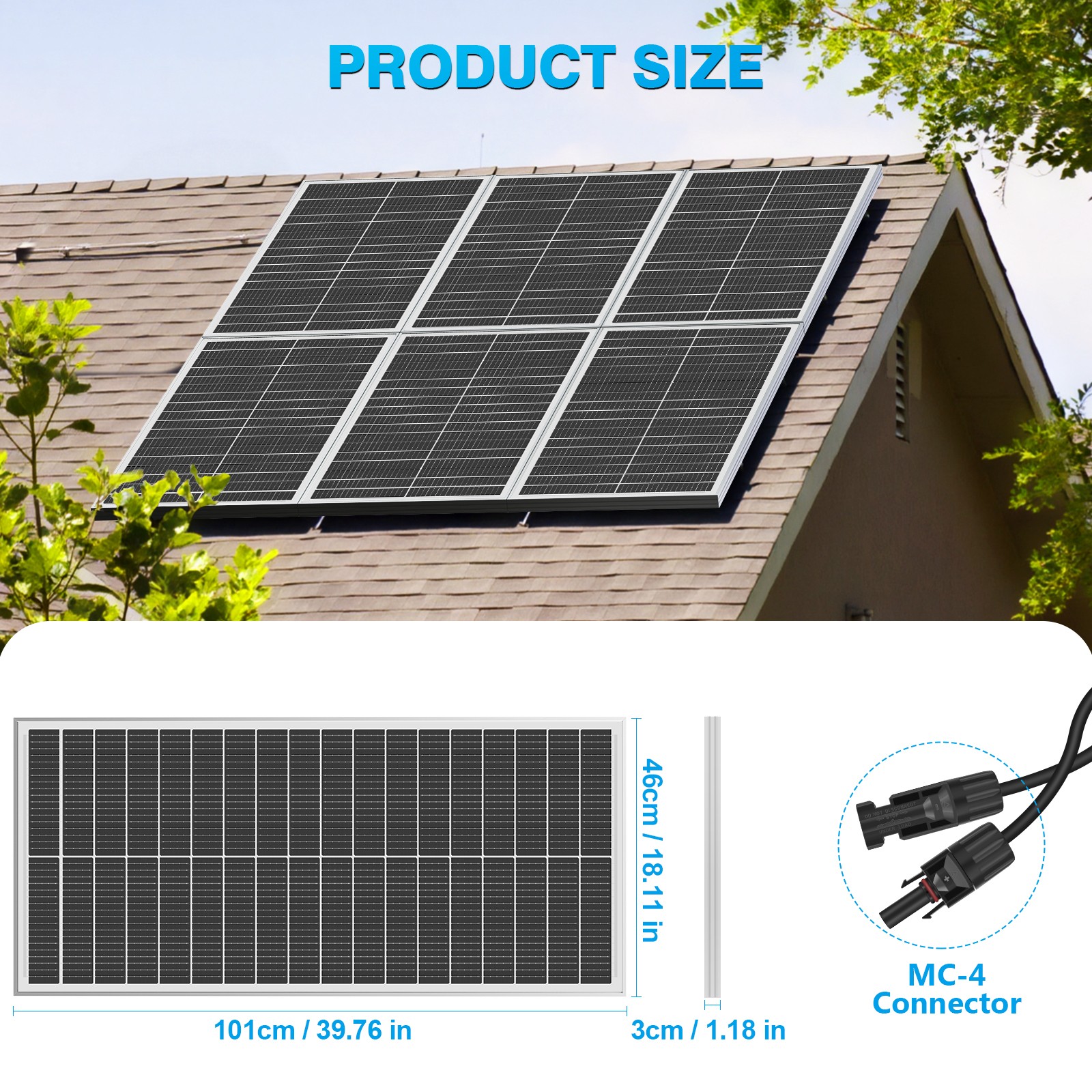 200W Solar Panel Mono 18BB N-Type Cell Module PV RV Boat Home Off Grid (2*100W)