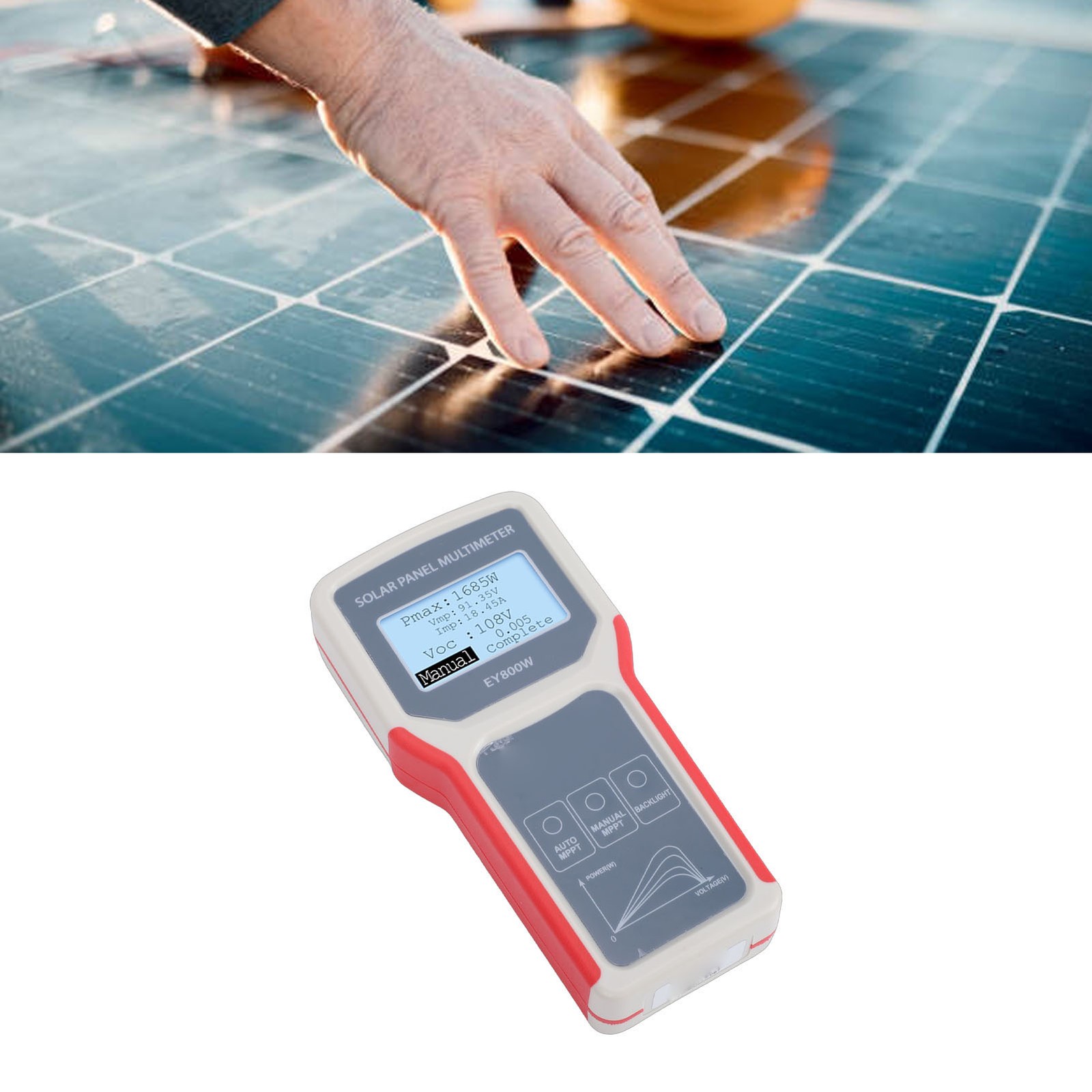 1-Solar Panel Tester LCD Display For Solar System Use 800W 12V-60V Multimeter