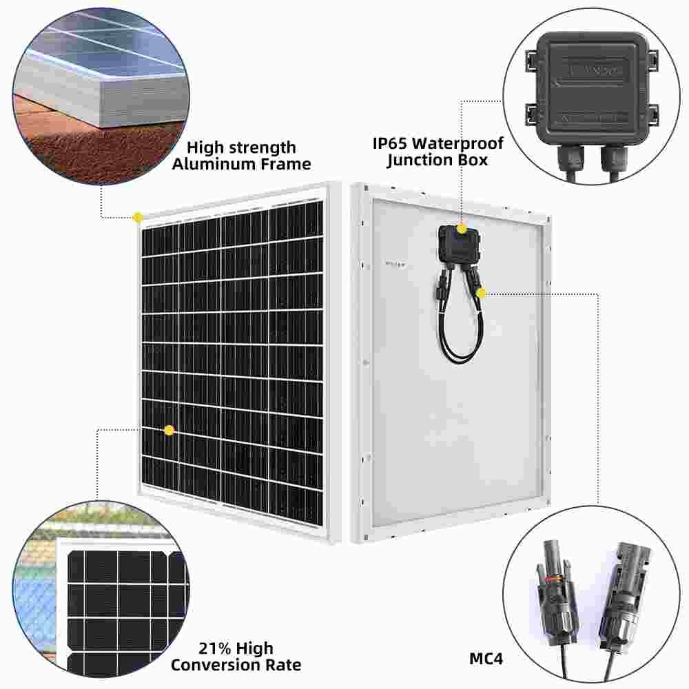 300W Watt 12V Mono Off-Grid Solar Panel PV Module for RV Marine Home Camping US