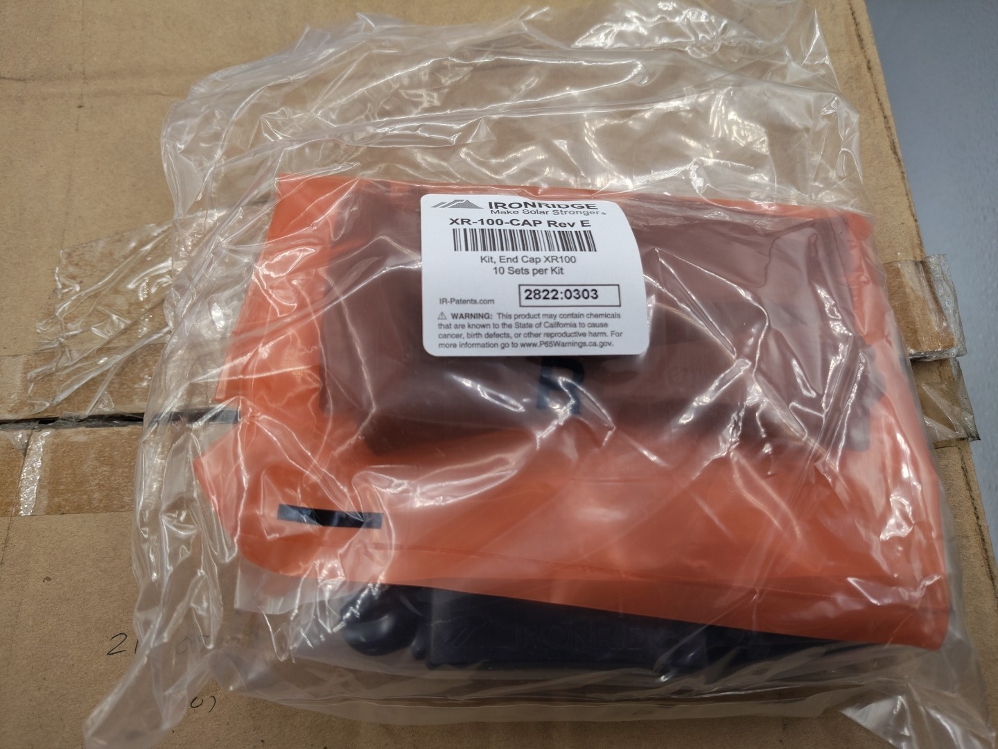 Ironridge Solar End Cap Kits / XR-10-Cap End Caps Rev E (25 KITS / 250 SETS)