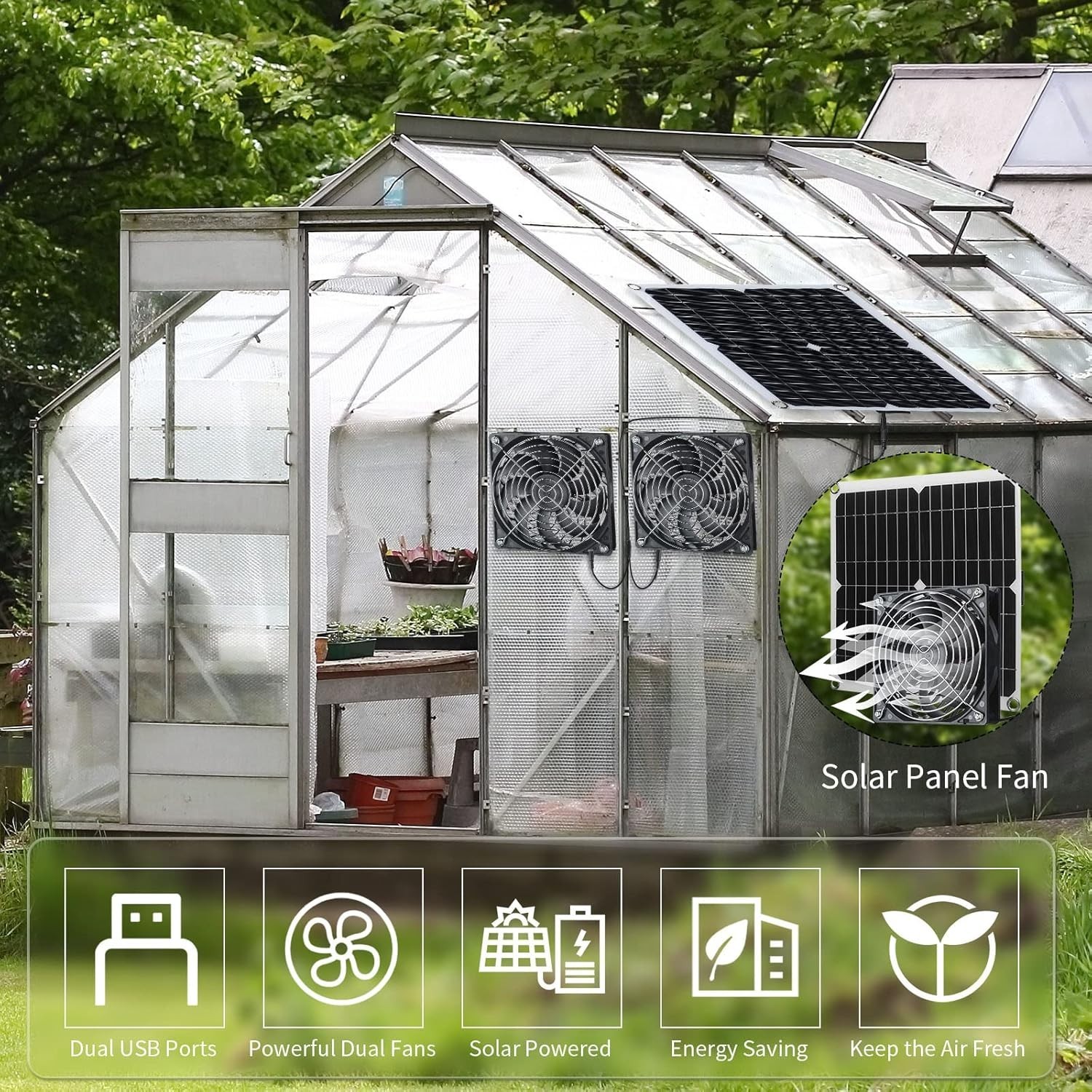 Waterproof Solar Ventilator Fan Set – 16V Power, 3 Speeds for Summer Comfort