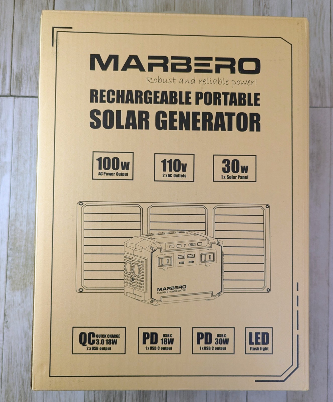 100W MARBERO Solar Generator Portable Power Station Brand New