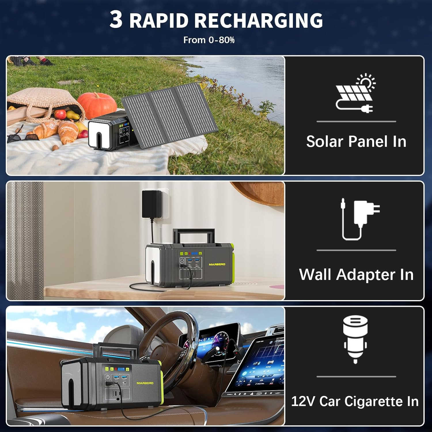 118Wh Portable Power Station with Telescopic Camping Lights for Camping Hiking 3