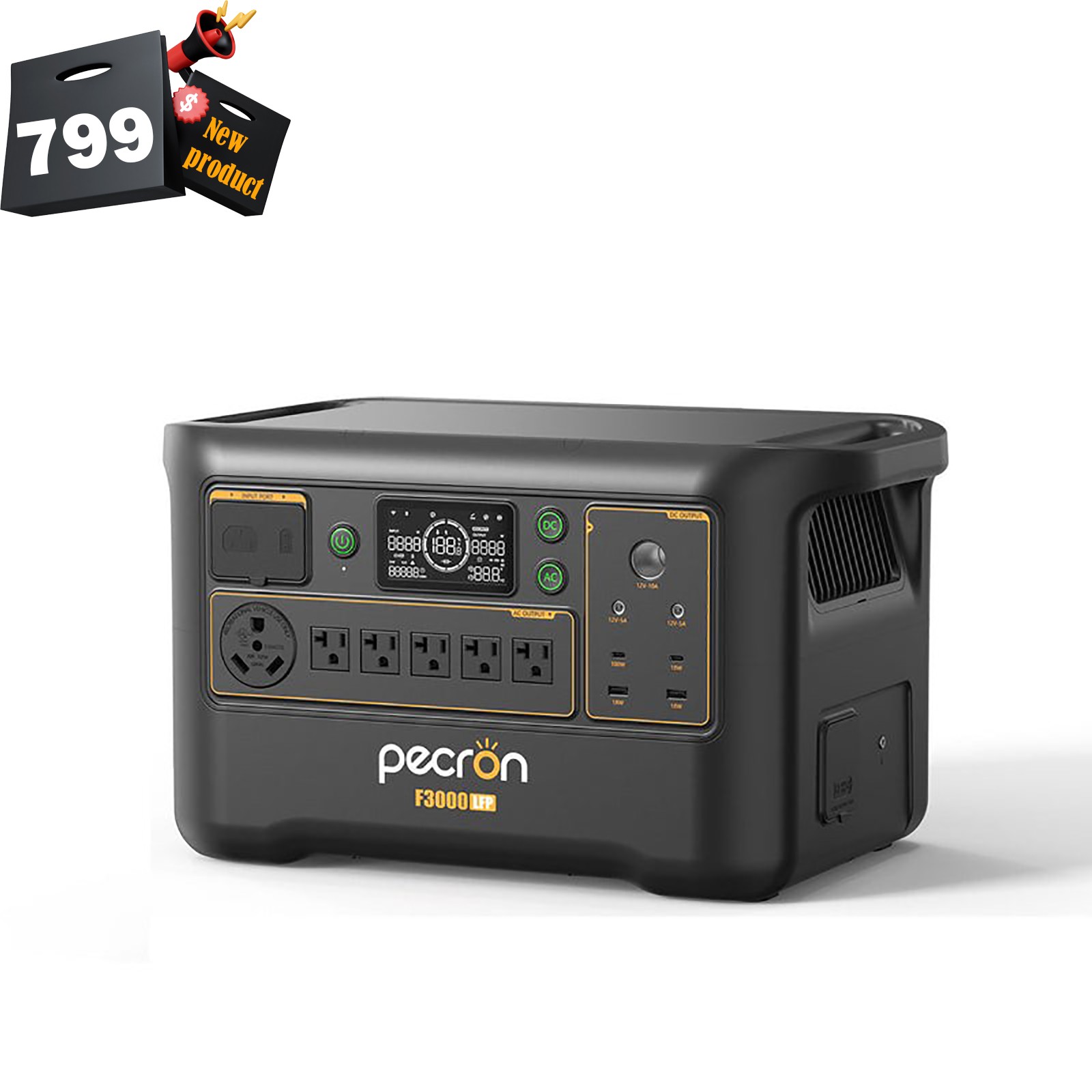 PECRON F3000LFP 3600Wh Power Station Generator For Home Back-up Solution RV