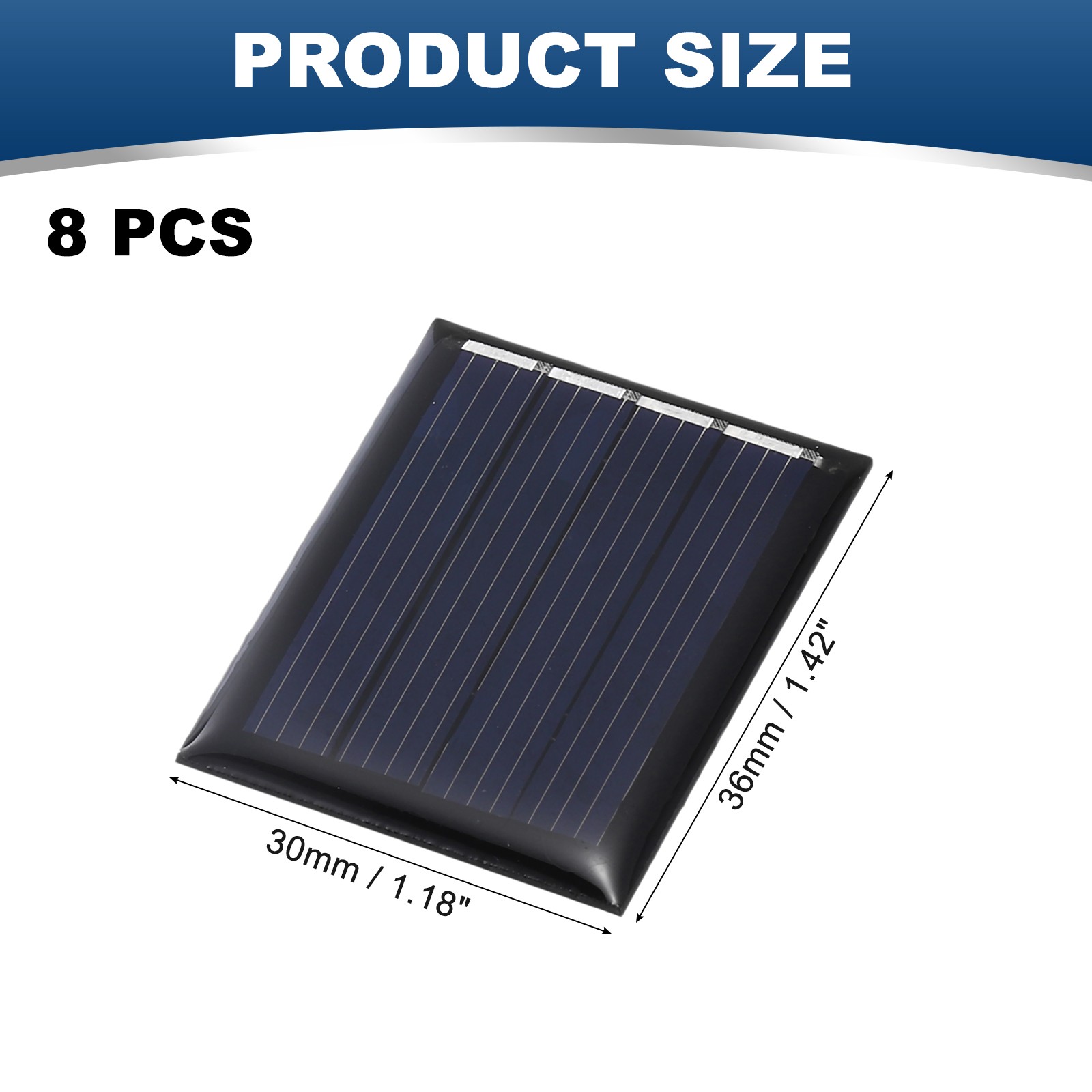 8Pcs 2V 0.12W 60mA Mini Solar Panels, Solar Photovoltaic Power Cells