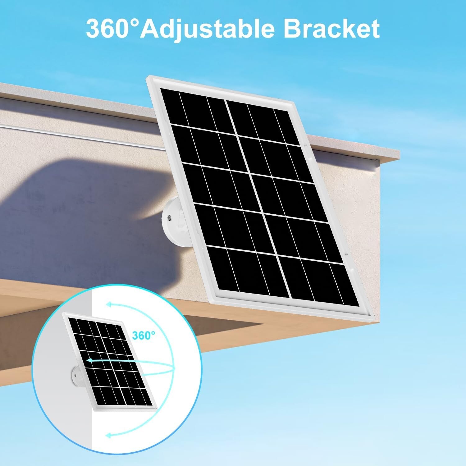 7W Solar Panel for Ring Camera, 2Pack Solar Charger with 10FT/3M Long Cable