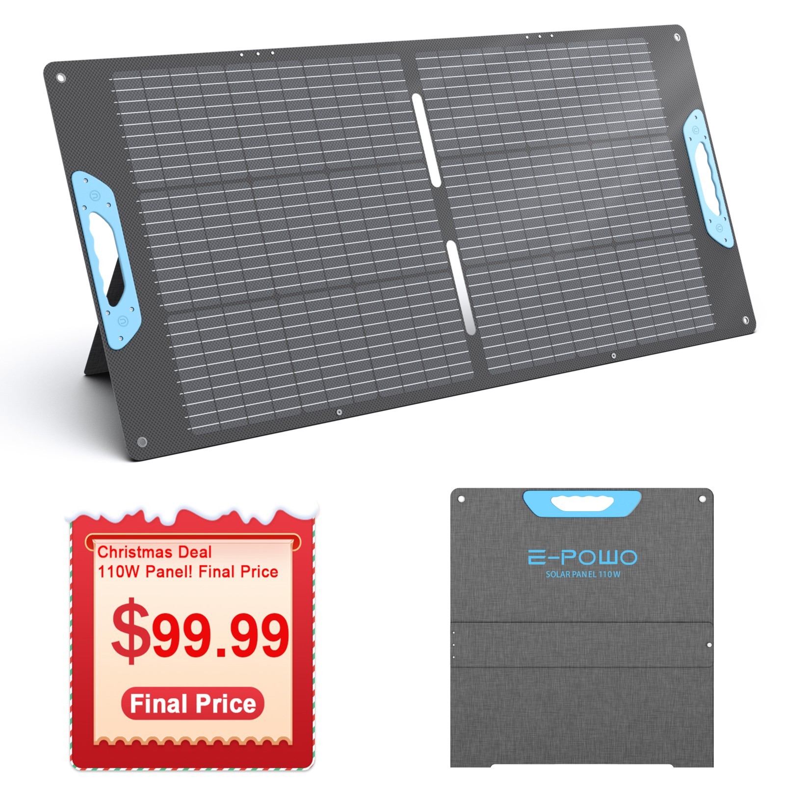 E-POWO 110W Solar Panel USB DC for Anker SOLIX C200 C300 Power Bank Station