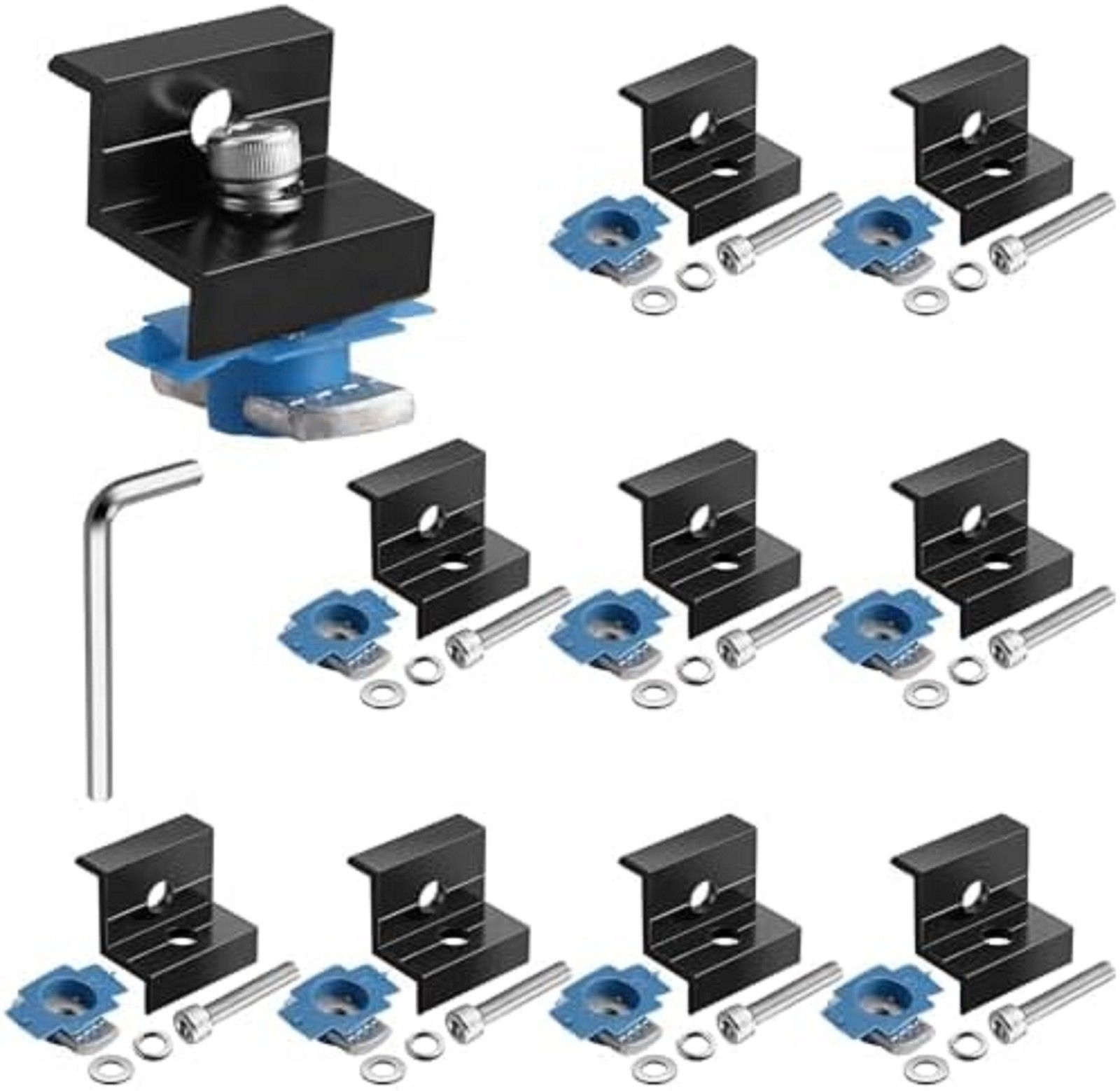 10Pcs Solar Panels Mid Clamps for Unistrut Aluminium Panel Brackets 30Mm/35Mm