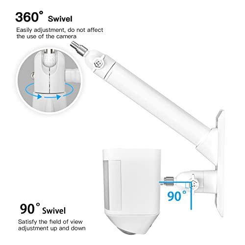 HOLACA 2-in-1 Vinyl Siding Clips for Ring Solar Panel Spotlight Cam White