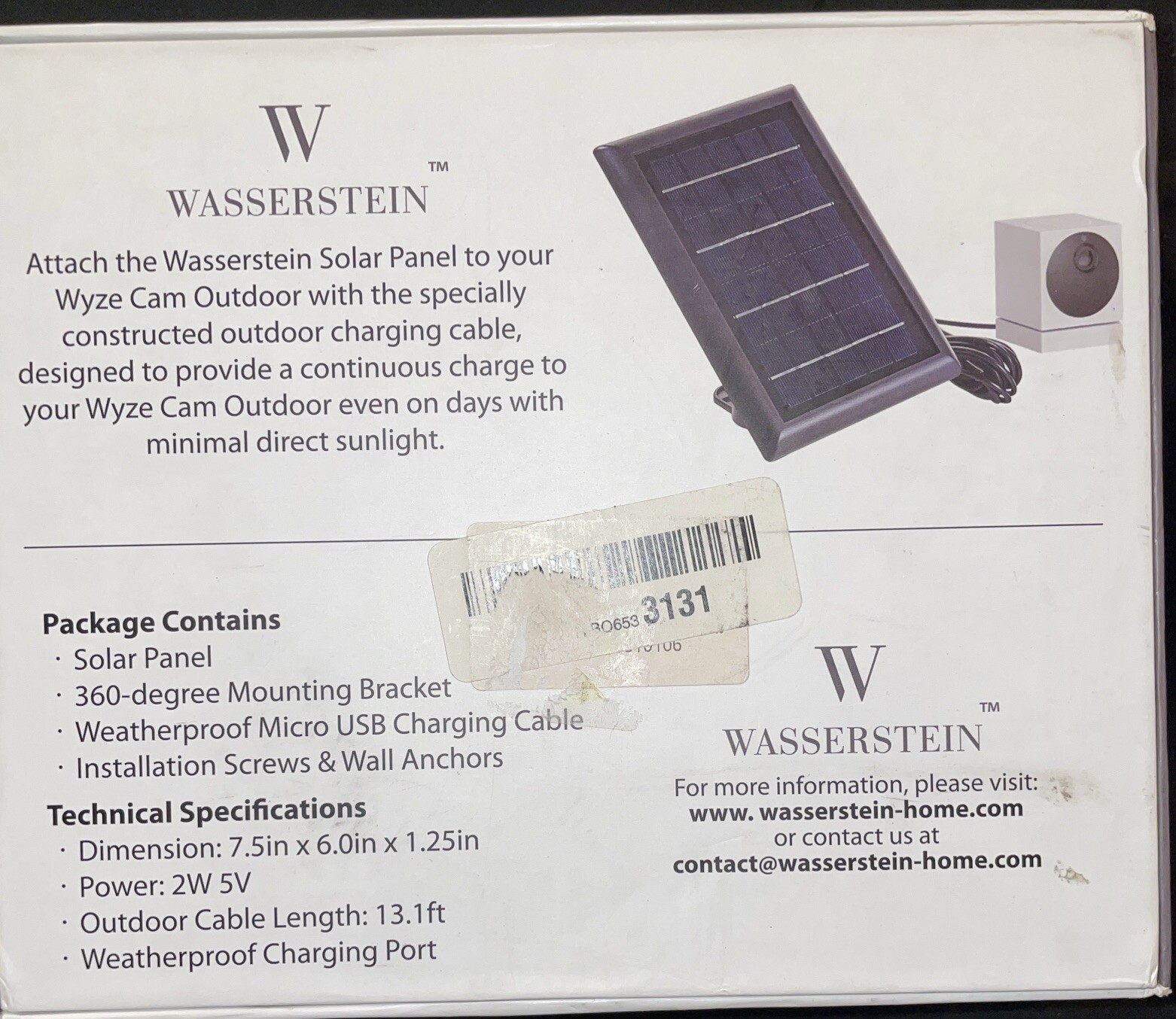 Wasserstein Solar Panel Compatible with Wyze Cam Outdoor – 5V 2W