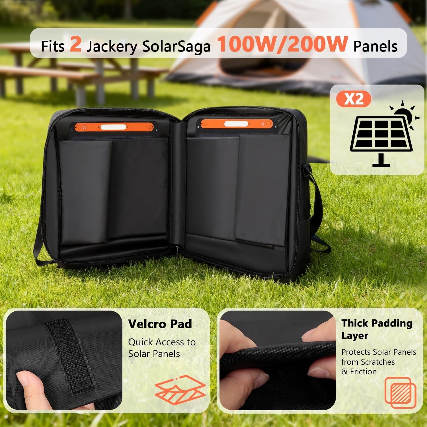 Solar Panel Carrying Case Compatible with Jackery SolarSaga 100W/100X/200W