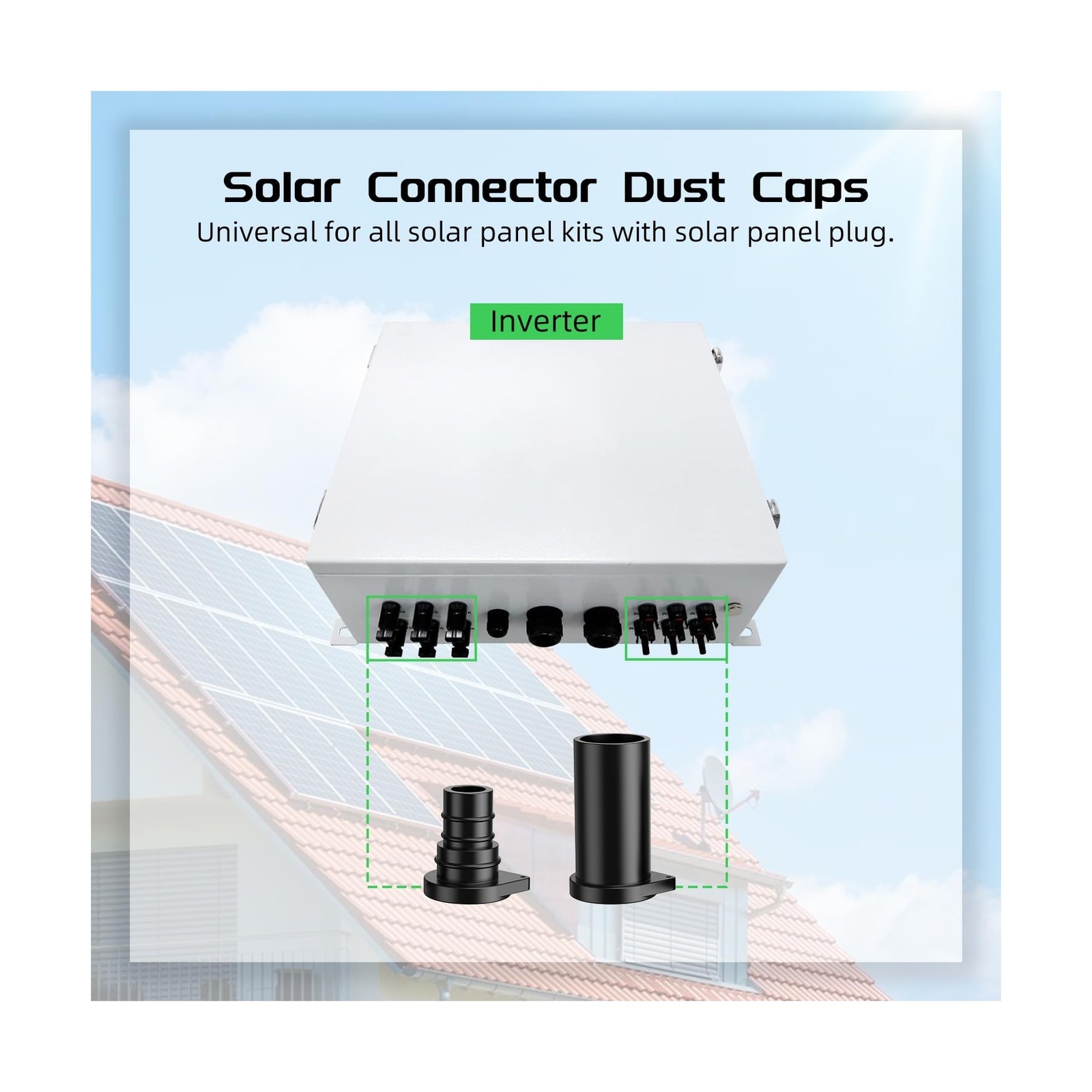 500 Pairs Solar Connector Caps, IP68 Weather Resistant Dust Male and Female C…