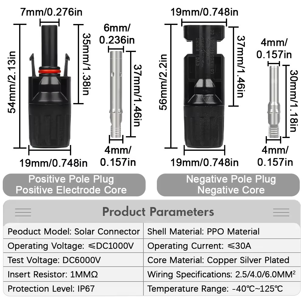 5/10/20/30/50 Pairs DC Solar Connector 1000V 30A Panel Stecker IP67 Waterproof C