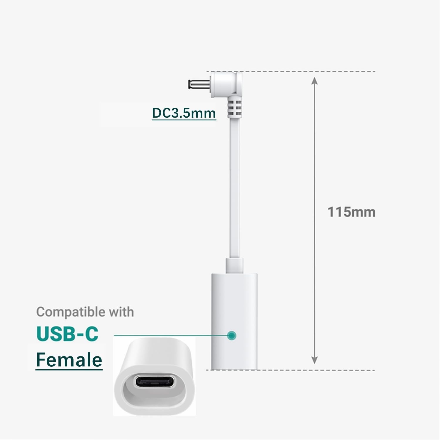 Ring USB-C to Barrel Plug Adapter for Solar Panels and Security Cameras