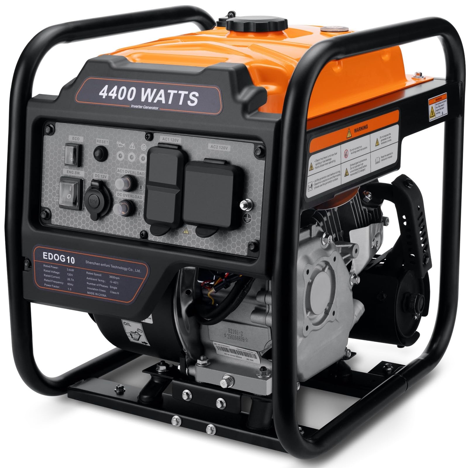 4400 Watts Inverter Generator Gas Powered Portable Open Frame