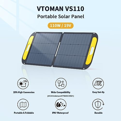 Portable Solar Panel for Solar Generator, 110W 19V Folding VS110 (110W/19V)
