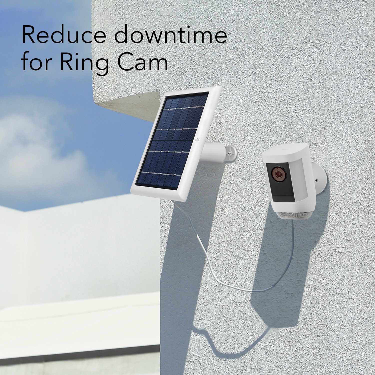 Wasserstein Ring Spotlight Cam Pro Battery + Solar Panel Bundle (1 Pack, White)