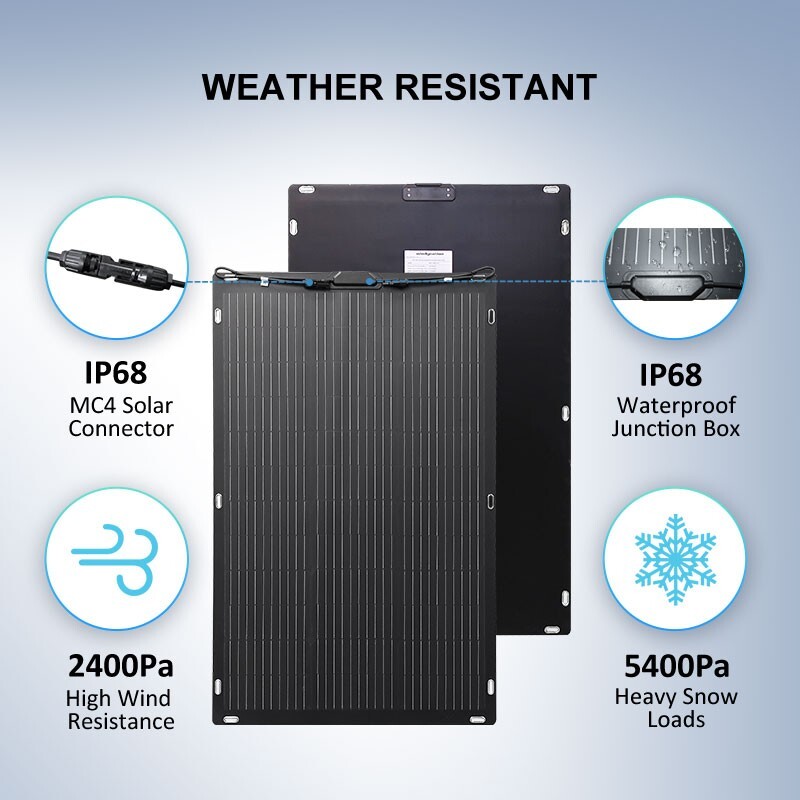 WindyNation 100 Watt 12V Flextreme Thin Lightweight Monocrystalline Solar Panel