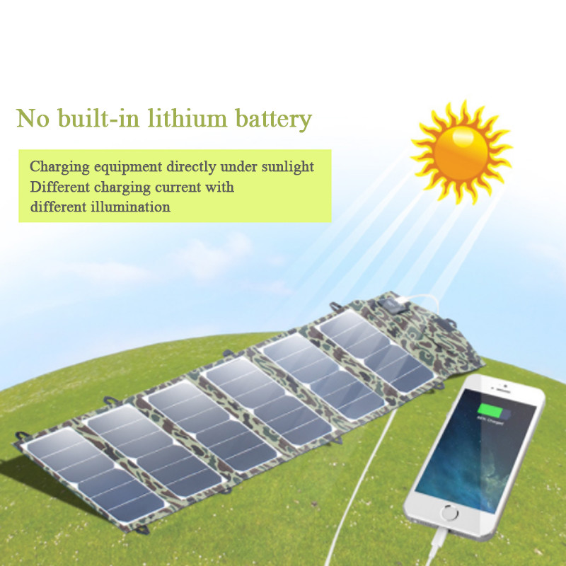 40W Portable Folding Solar Panel Charger 18V/5V for Phone Tablet 12V Battery