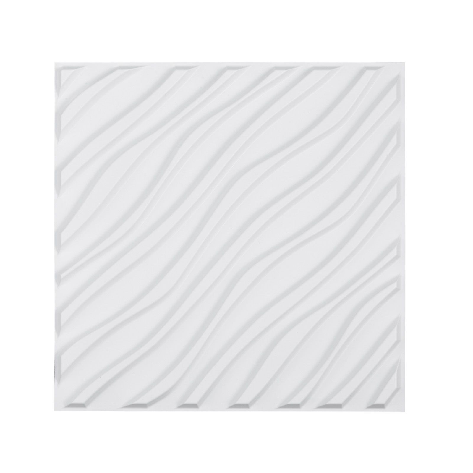 3D Wall Panels, 12 – Pack 19.7 x 19.7 in PVC Modern Art Minimalist Wave Tiles