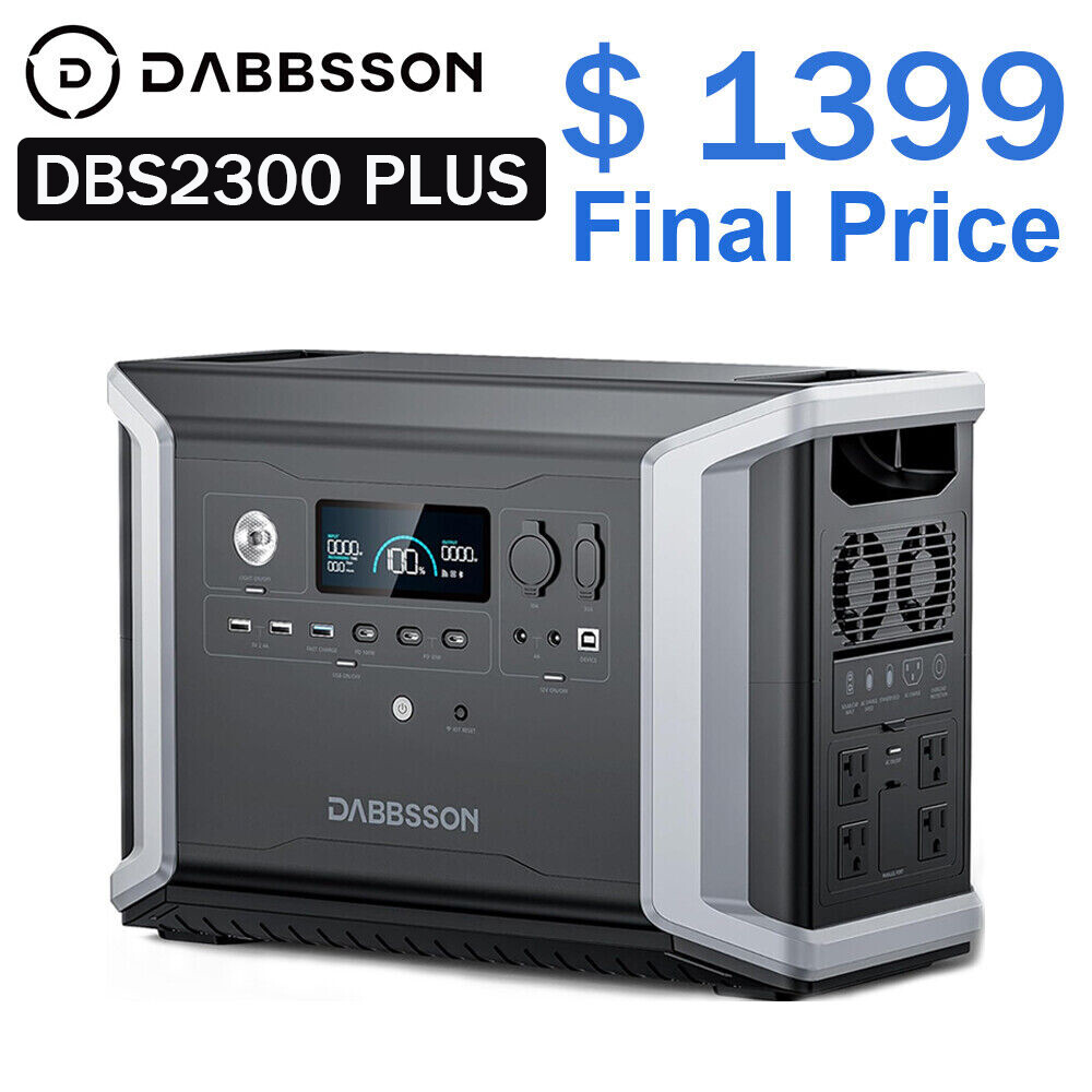 Dabbsson DBS2300 Plus Power Station LFP Solar Generator Max 16660Wh AC Outlets