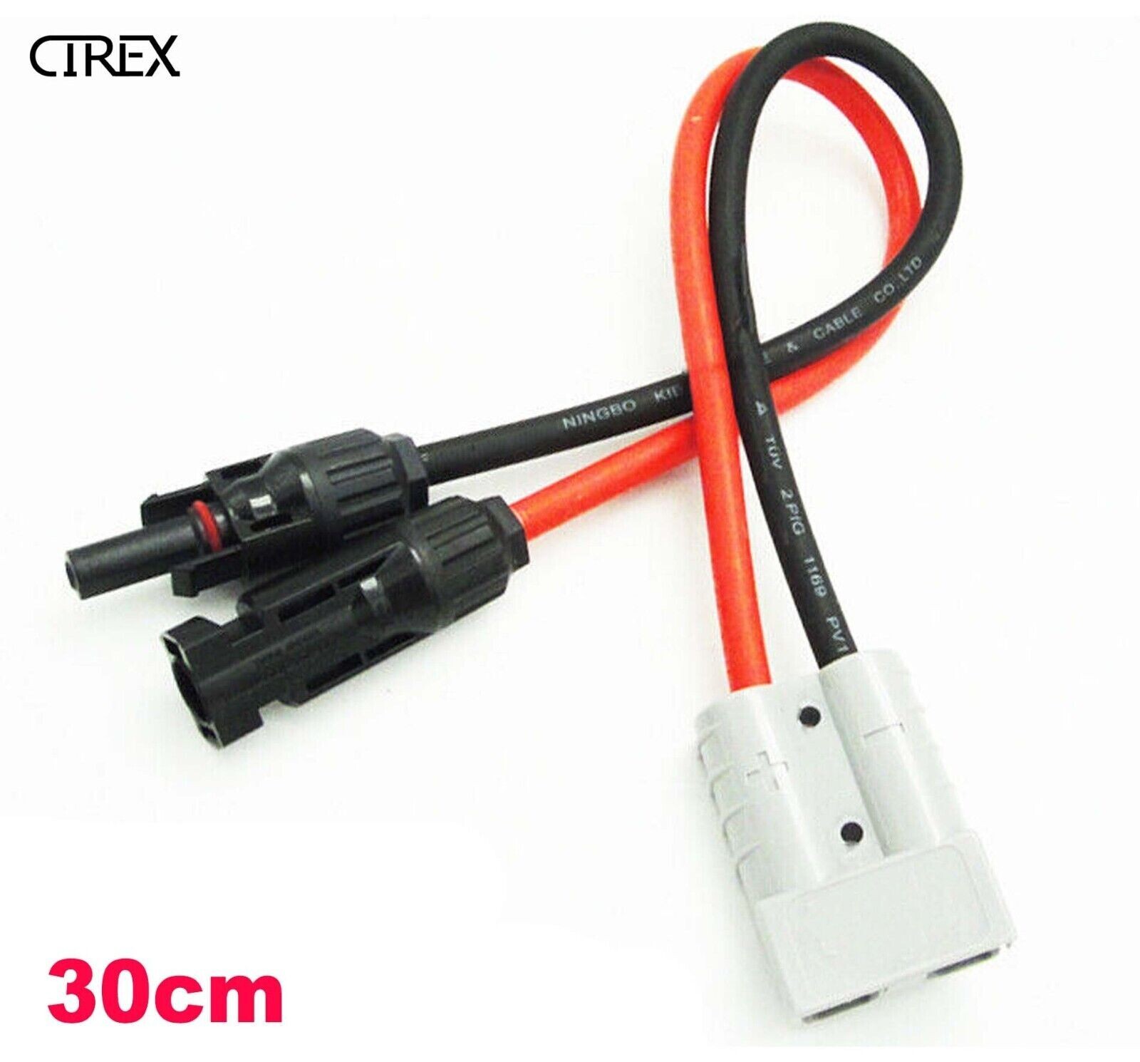 50 AMP Anderson Plug to Solar Panel Cable Y Adaptor Connector 30cm 6mm²