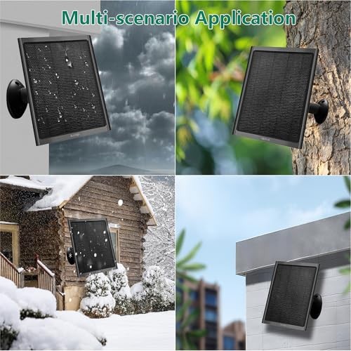 8W Solar Panel for Google Nest Camera Outdoor&Indoor Battery Version Black