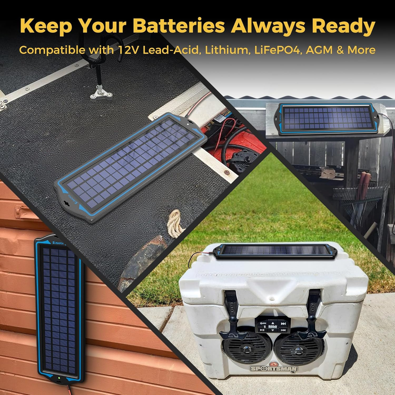 12V Solar Battery Charge: 5W Waterproof Portable Solar Panel Kit – Battery Maint