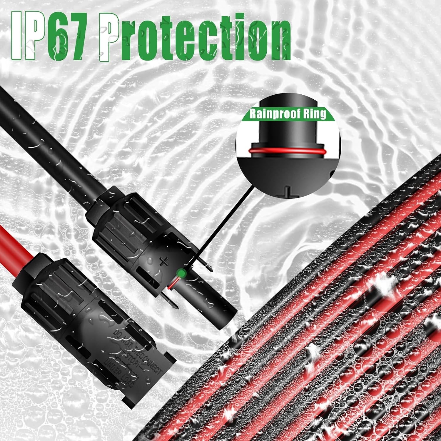 Twin Wire 6FT Solar Extension Cable – 10AWG 6mm² Solar Panel Connector, with …