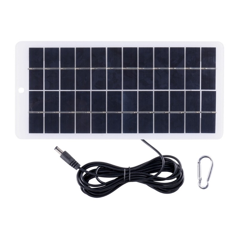 5W Outdoor Solar Battery Charger +Carabiner 12V Polysilicon Solar Charger Plate