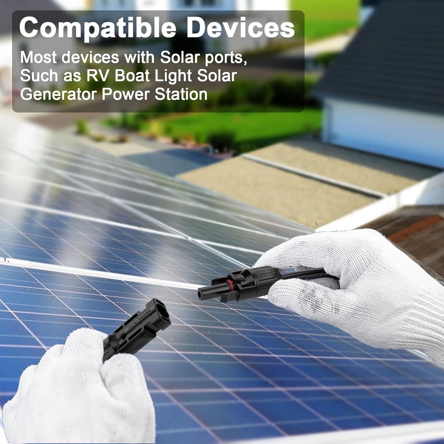 High-Performance 10AWG Solar Extension Cable: 6FT Black & Red, Secure Connectors