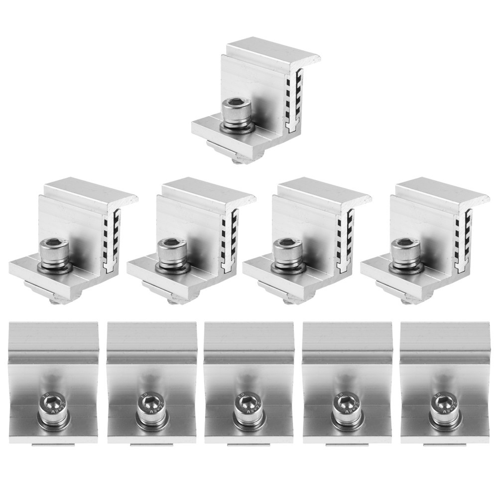 10pcs Solar Panel Edge Clamp – Adjustable 35/40/45/50/55mm Aluminum End Clamp –