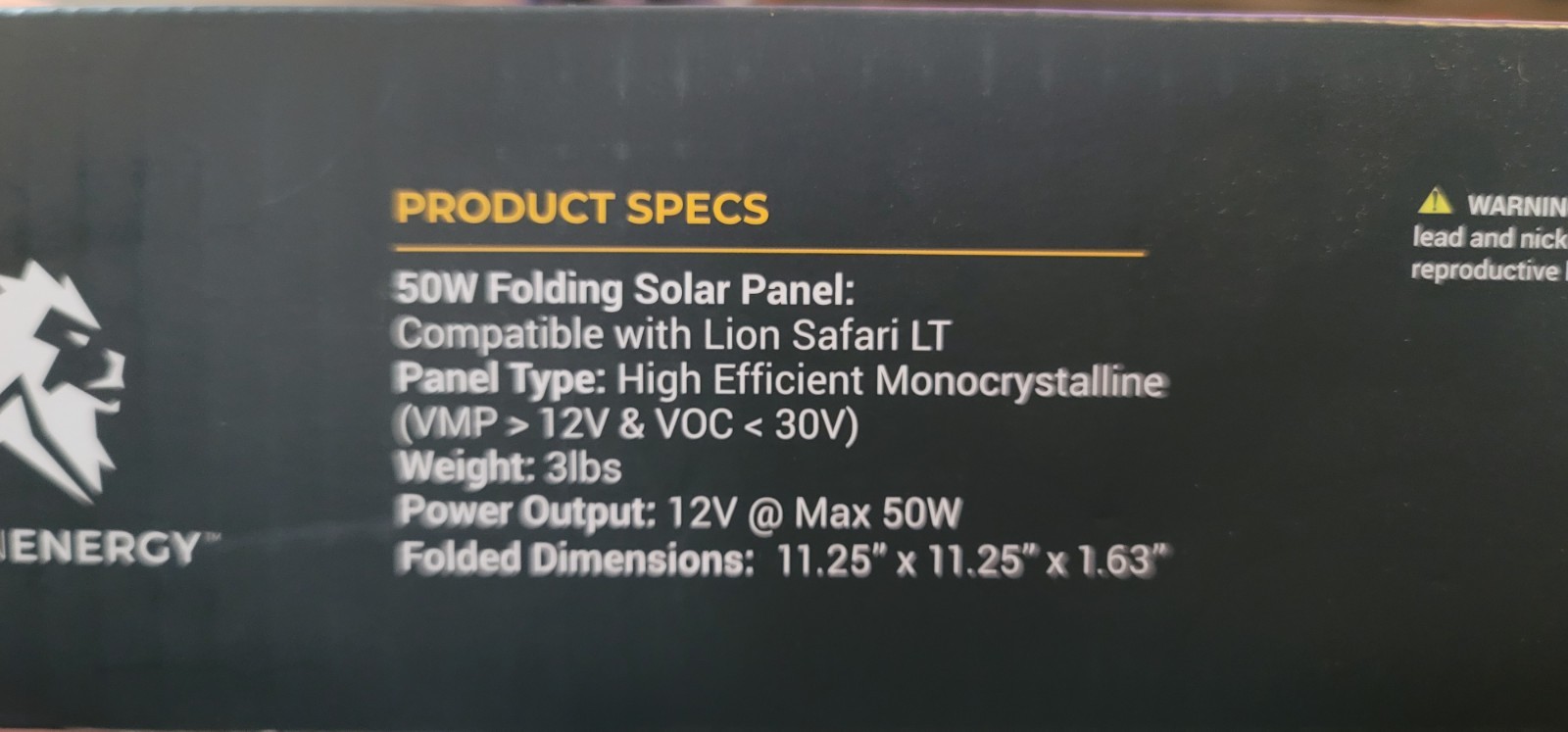 LION ENERGY 50W Solar Panel
