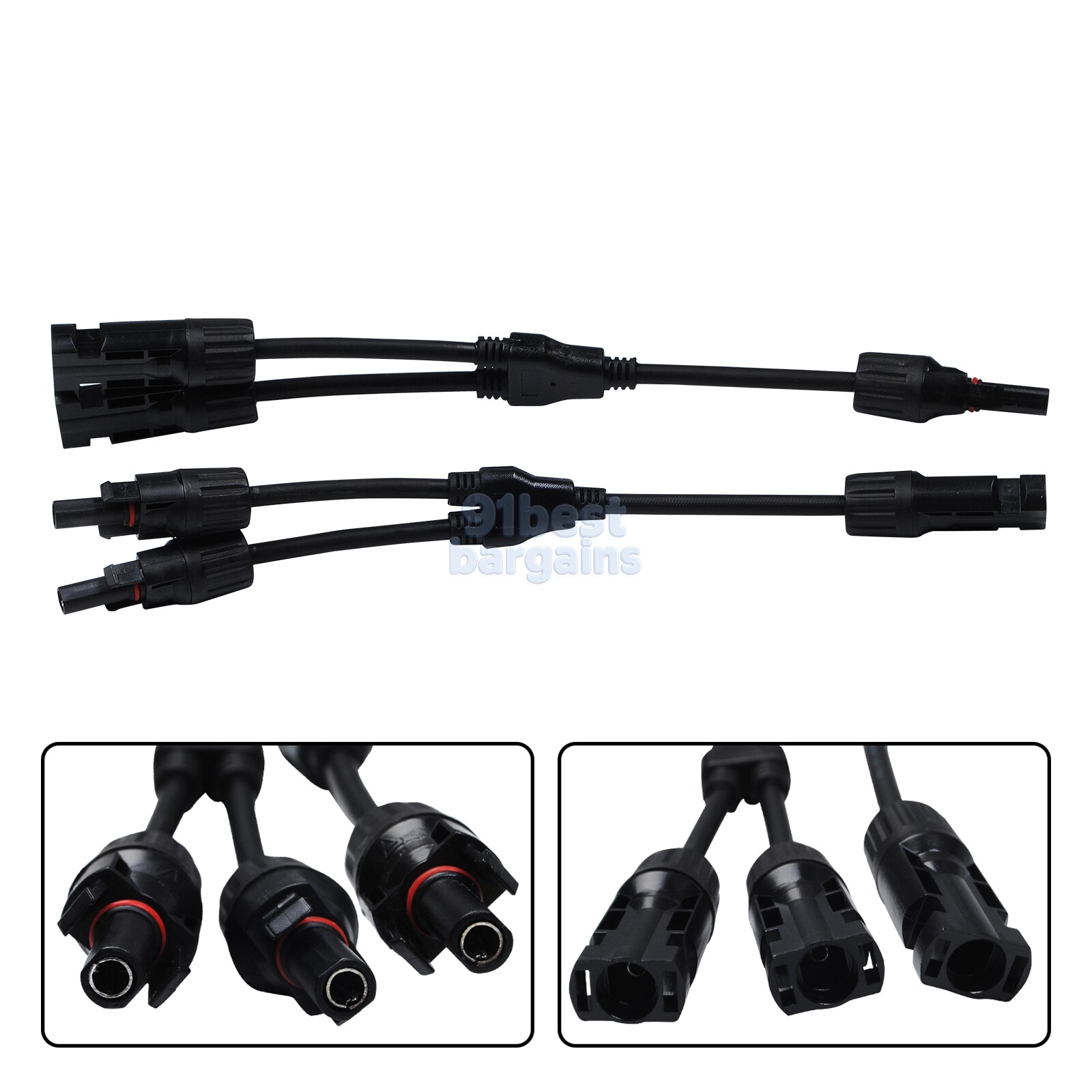 Solar Panel Y Branch Cable Connection Waterproof Adapter Connector Extension
