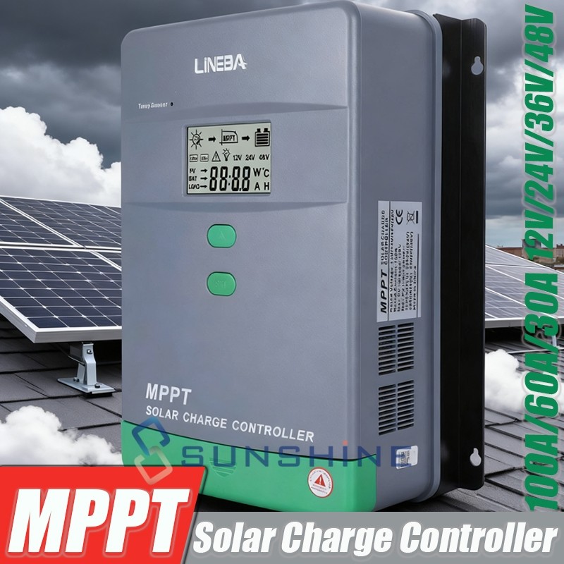 12V/24V/36/48V 50A 60A 100A MPPT Solar Charge Controller Panel Battery Regulator