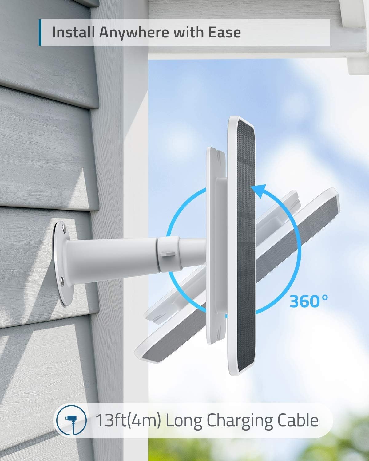 eufy Solar Panel 2.6W IP65 Weatherproof for eufyCam Outdoor Security Camera