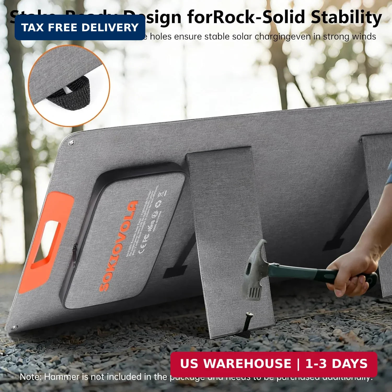 SOKIOVOLA 200W Ultra-Lightweight Portable Solar Panel for EF/Jackery/Anker Power
