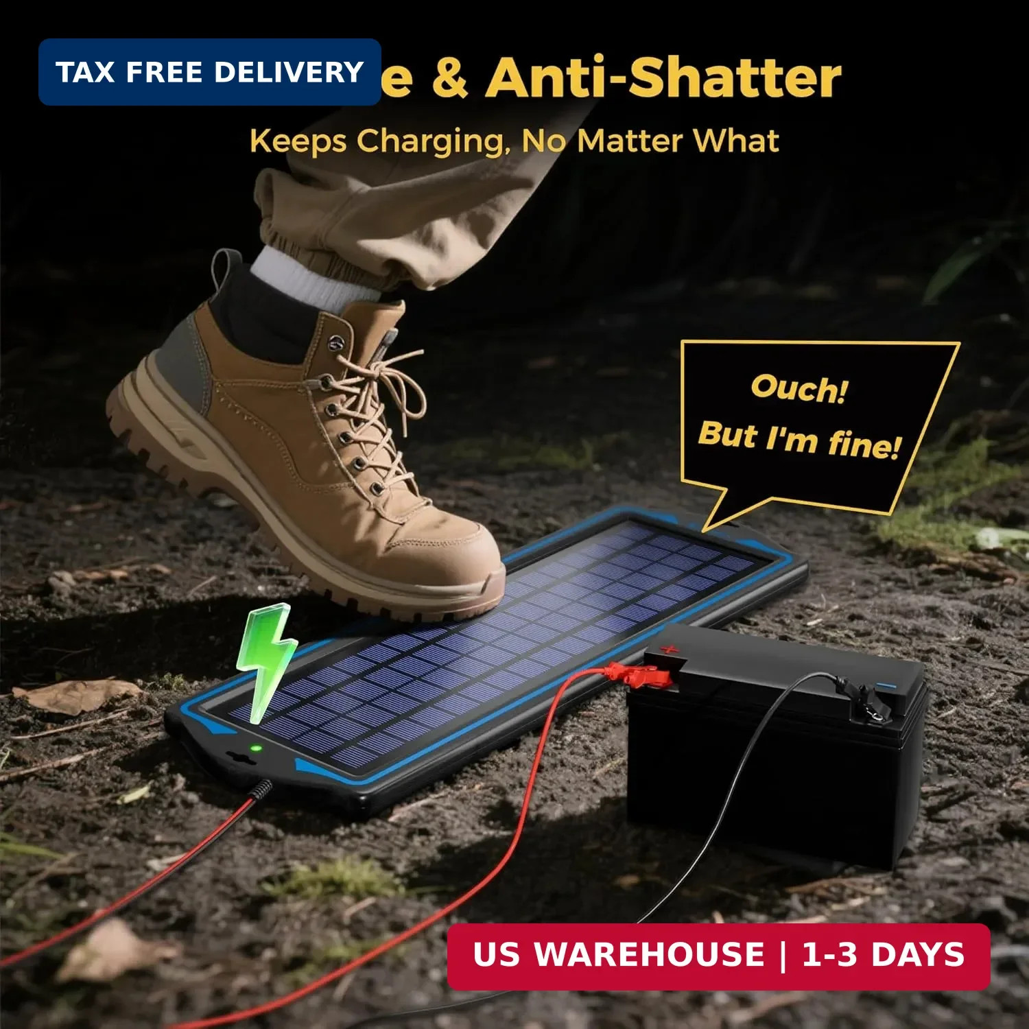 SUNAPEX 12V Solar Battery Charge: 5W Waterproof Portable Solar Panel Kit – Batte