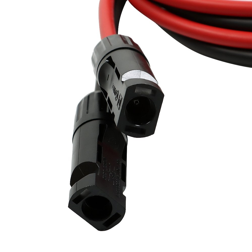 1 Pair 5ft 10AWG Black + Red Solar Panel Extension Cable Wire Connector