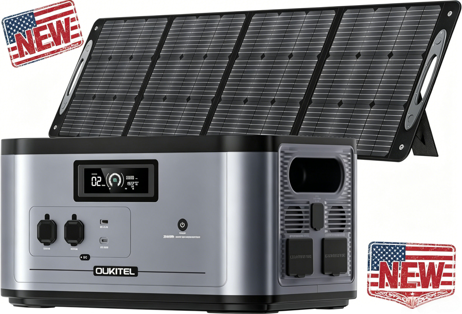 OUKITEL Portable Power station 2048Wh Expansion Unit & Standalone Power 2-in-1