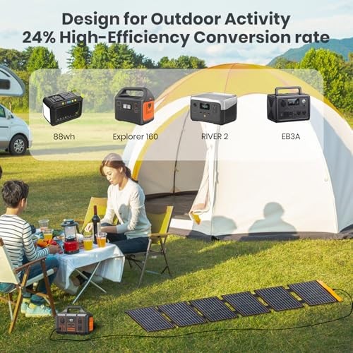 Foldable Solar Panel, Portable Solar Charger with USB-C/USB-A QC3.0/DC 20 60W