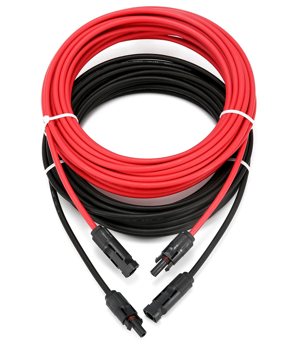 PV Cable Black+Red 2.5/4/6mm² 10-14AWG XLPE Extension Cord Male Female Plug