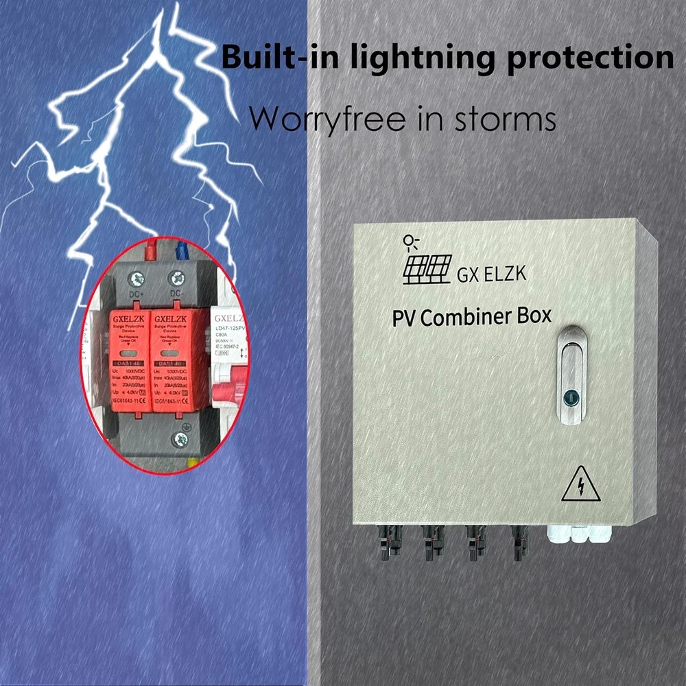 Durable 4-String Solar Combiner Box with 80A Circuit Breakers for Off-Grid Use