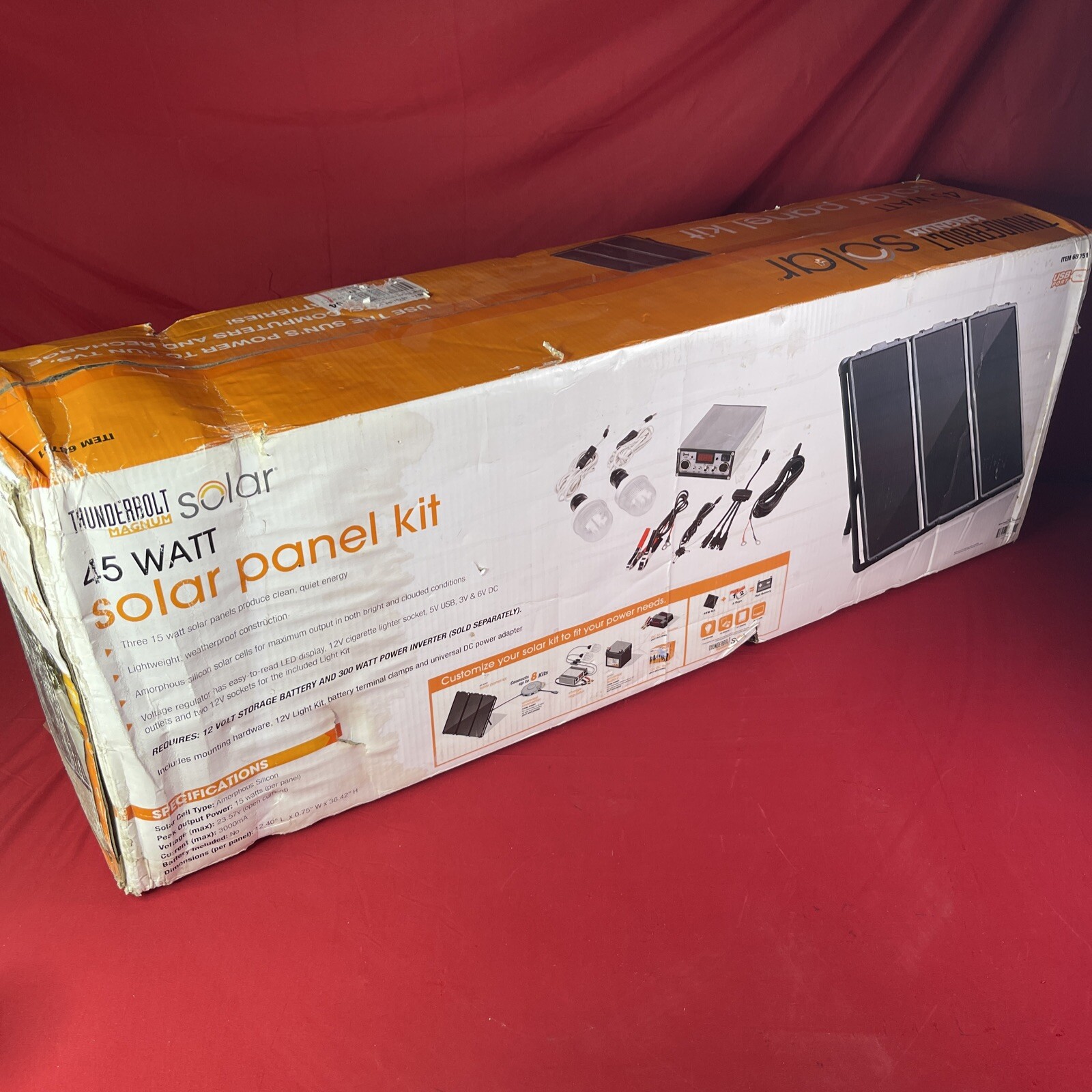 Solar Power Kit Chicago Electric Power Systems 45 Watt Portable – New!