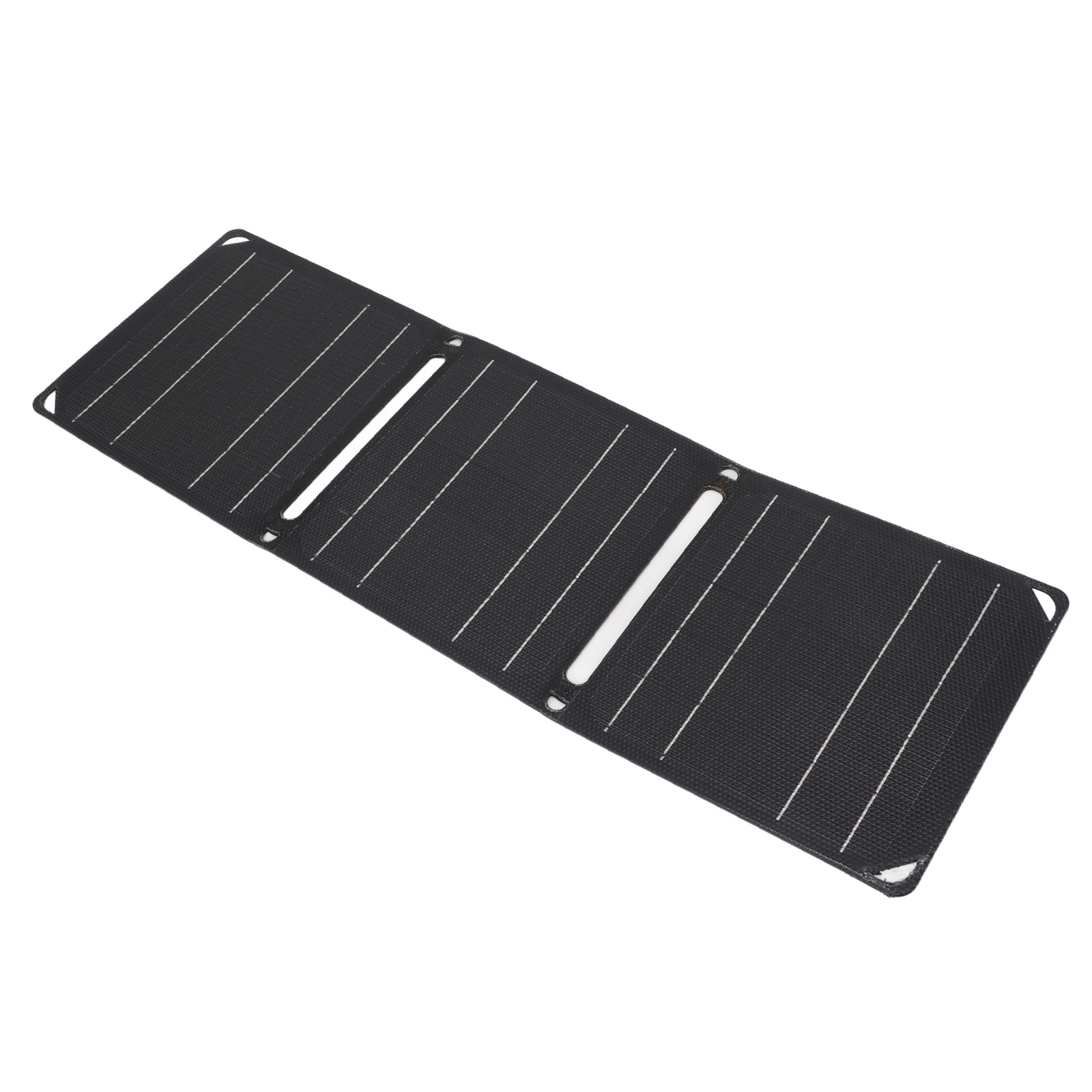 21W Portable Solar Panel Foldable Dual USB Charger Black For Phone Power Station
